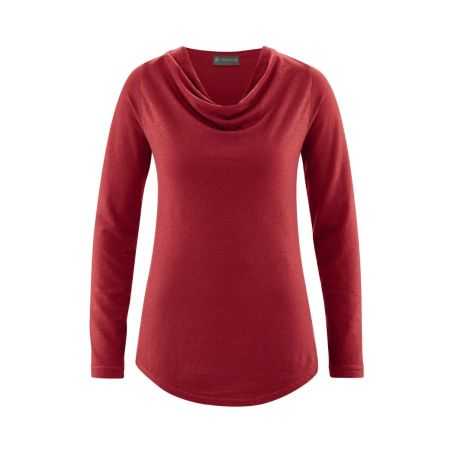 Haut Manches Longues Col Drapé Femme - Chanvre et Lyocell de chanvre