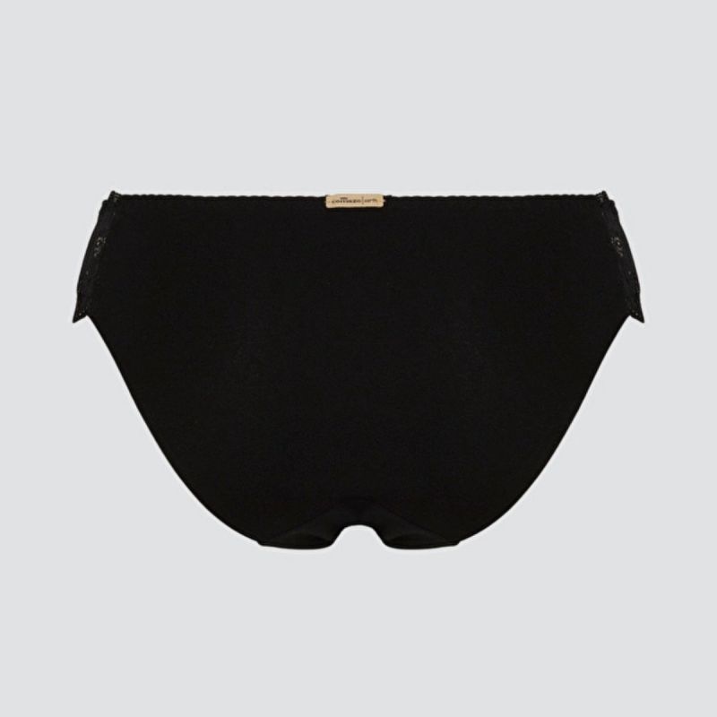 Culotte taille basse avec dentelle - Coton bio - GOTS, Fairtrade