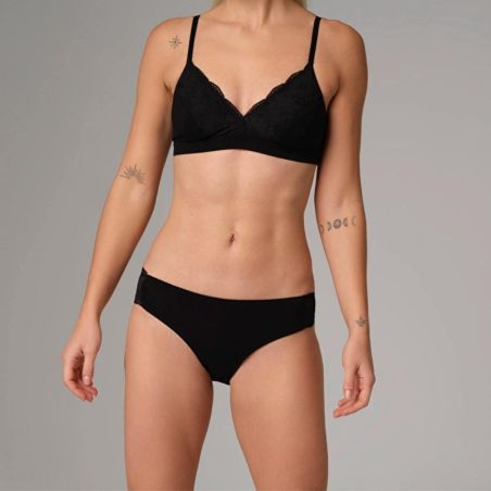 Culotte taille basse avec dentelle - Coton bio - GOTS, Fairtrade