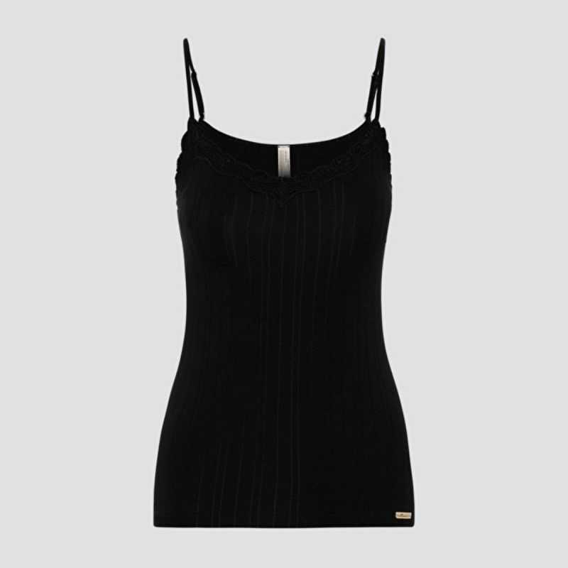Caraco à rayures satinées et dentelle - 92% coton bio - GOTS, Fairtrade