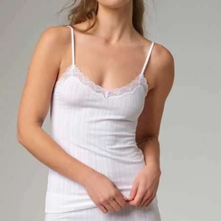 Maillot de corps bretelles fines en 92% de coton bio, noir, Fairtrade, GOTS