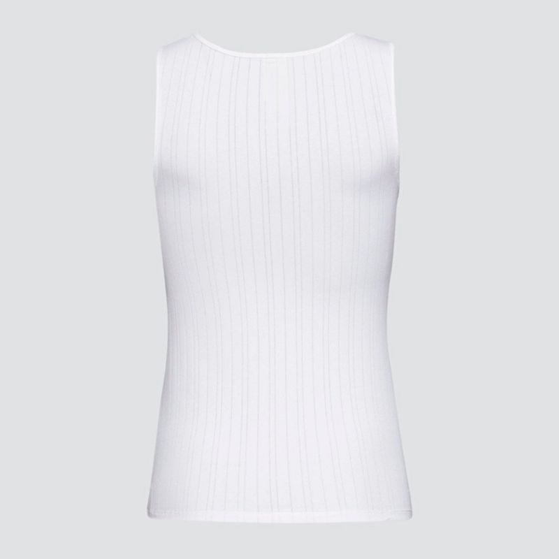 Débardeur à rayures satinées et dentelle - 92% coton bio - GOTS, Fairtrade