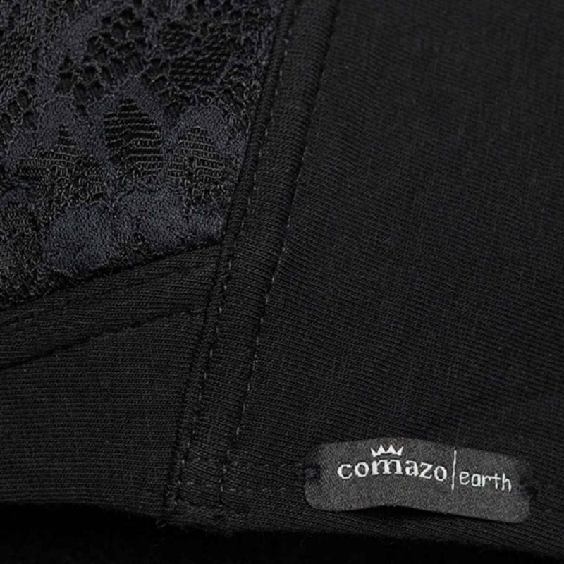 Soutien-gorge triangle coqué sans armatures avec dentelle - 92% de coton bio