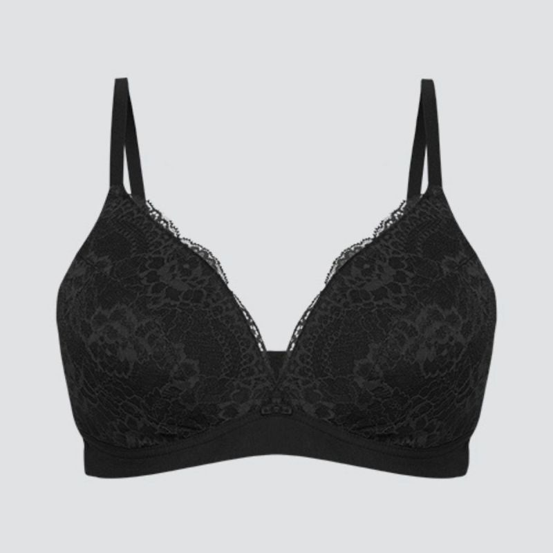 Soutien-gorge triangle coqué sans armatures avec dentelle - 92% de coton bio