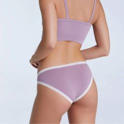 Culotte "CHLOE" coupe classique avec dentelle - 95% coton bio - GOTS