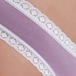 Culotte "CHLOE" coupe classique avec dentelle - 95% coton bio - GOTS