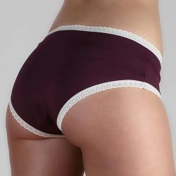 Culotte shorty "CHLOE" avec dentelle - 95% coton bio - GOTS