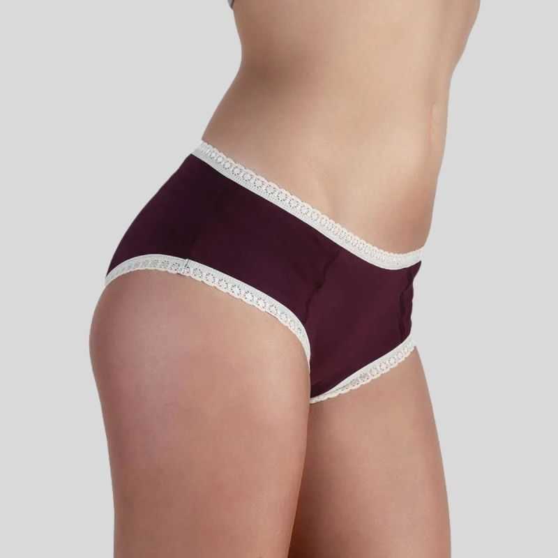 Culotte shorty "CHLOE" avec dentelle - 95% coton bio - GOTS