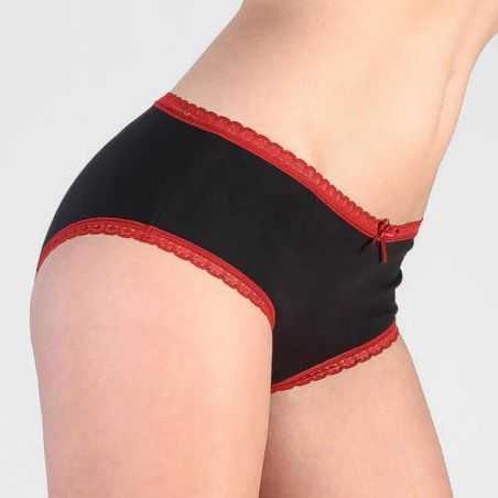 Shorty "CHLOE" avec dentelle - 95% coton bio - GOTS
