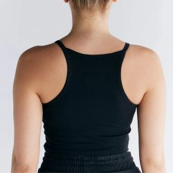 Top court brassière intégrée, dos nageur - Coton bio GOTS