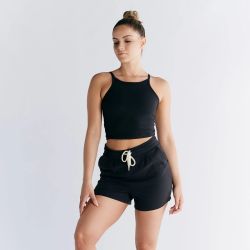 Top court brassière intégrée, dos nageur - Coton bio GOTS