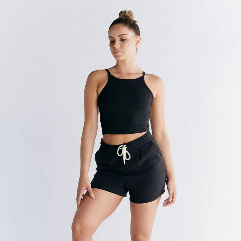 Top court brassière intégrée, dos nageur - Coton bio GOTS