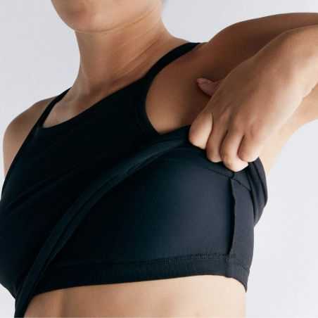 Top court brassière intégrée, dos nageur - Coton bio GOTS