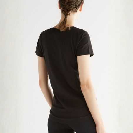 T-shirt col V, jersey flammé - 100% coton bio GOTS