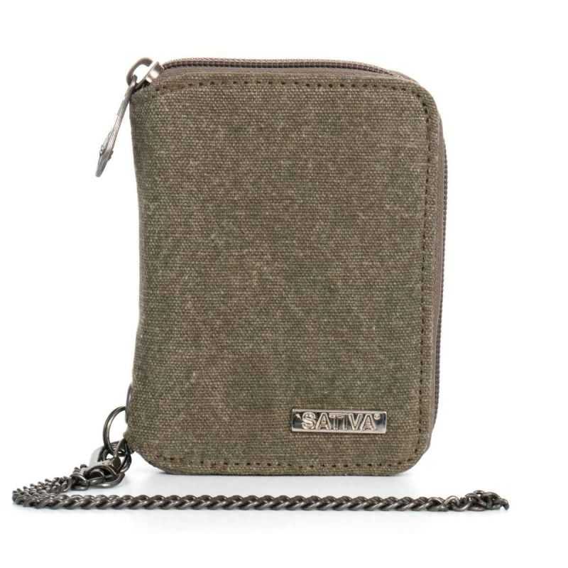 Portefeuille zippé avec chaîne - Chanvre et Coton bio