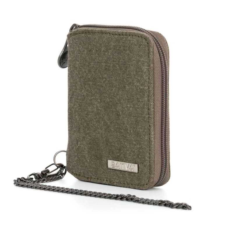 Portefeuille zippé avec chaîne - Chanvre et Coton bio