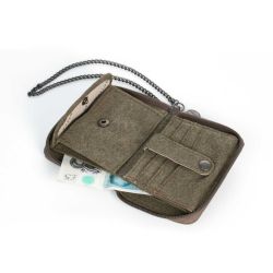 Portefeuille zippé avec chaîne - Chanvre et Coton bio