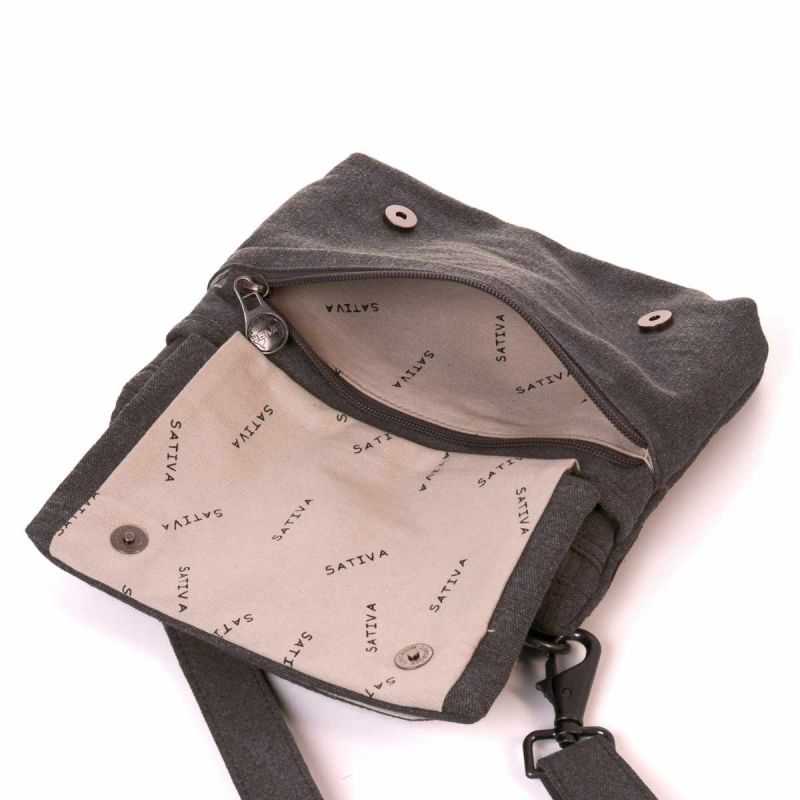 Sacoche bandoulière nombreux rangements "Day Tripper" - Chanvre et Coton bio
