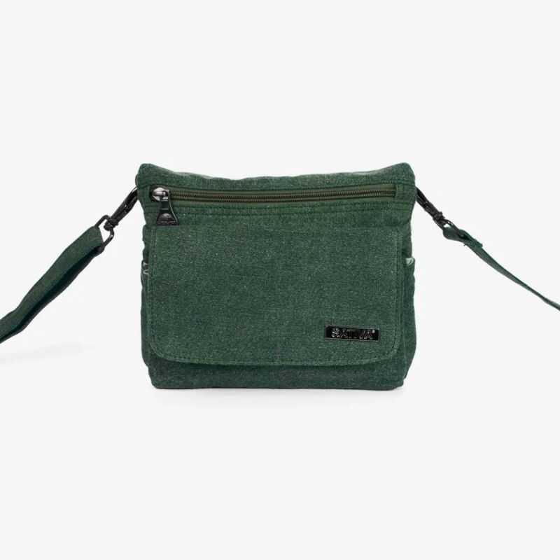 Sacoche bandoulière nombreux rangements "Day Tripper" - Chanvre et Coton bio