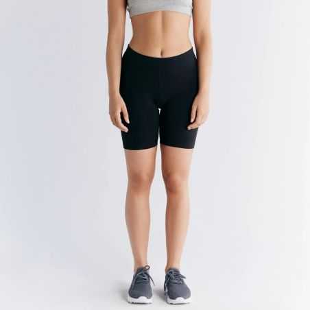 Short cycliste coton bio et élasthane, noir GOTS