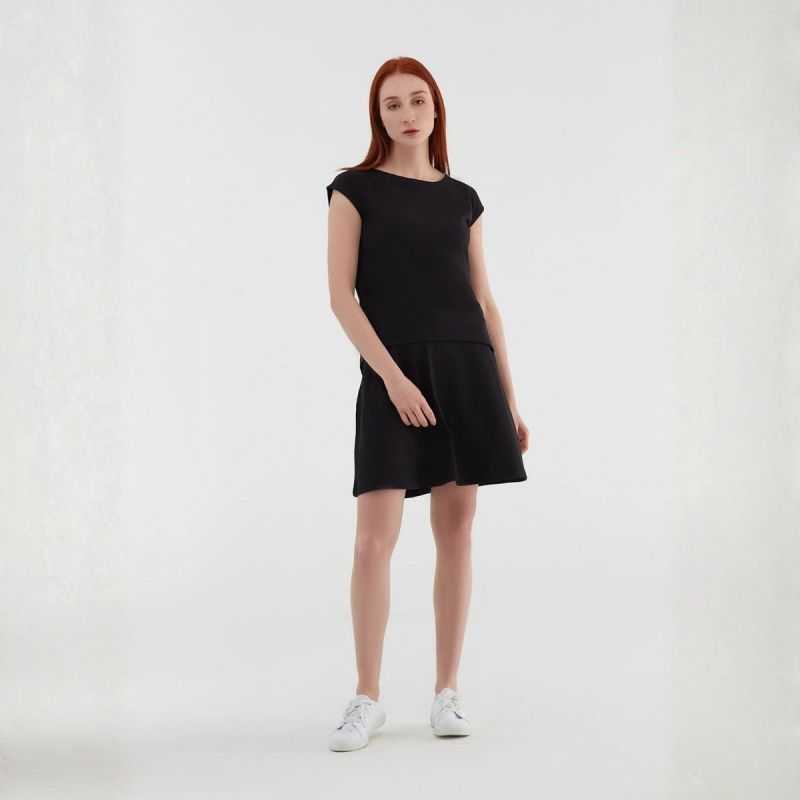 Jupe trapèze, taille confort - 95% Coton bio - GOTS