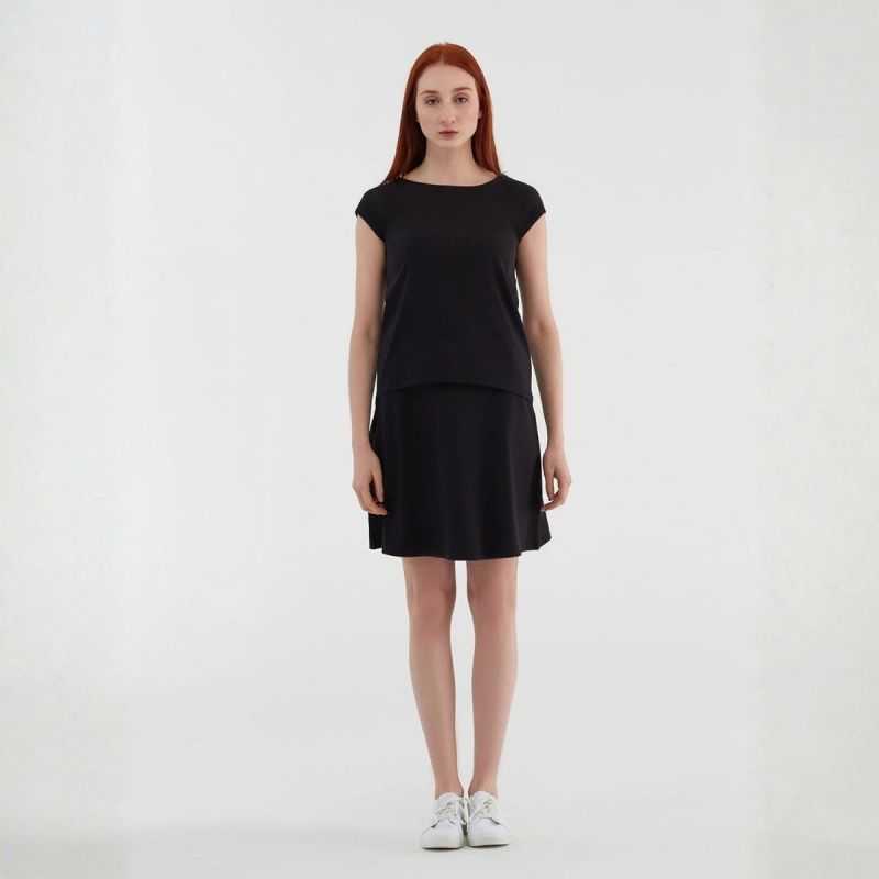 Jupe trapèze, taille confort - 95% Coton bio - GOTS