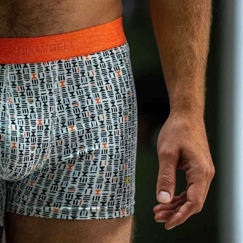 Boxer "SINAÏ" motif éthnique- 95% Coton bio - GOTS