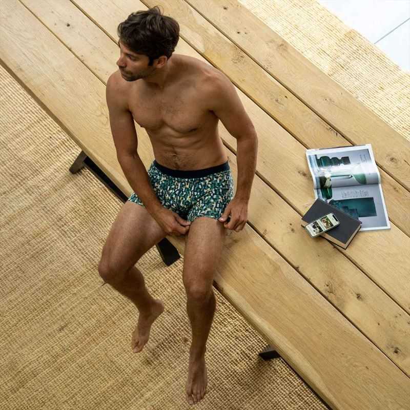 Boxer "MIRAGE" motif abstrait - 95% Coton bio - GOTS