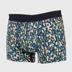 Boxer "MIRAGE" motif abstrait - 95% Coton bio - GOTS