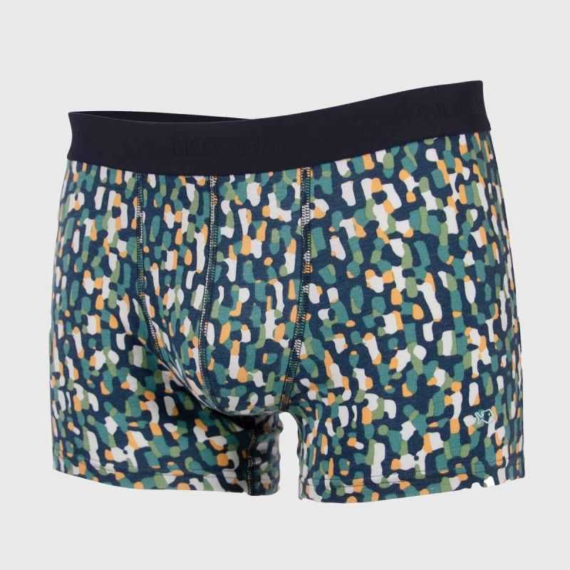 Boxer "MIRAGE" motif abstrait - 95% Coton bio - GOTS