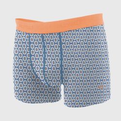 Boxer "AZUJELO" motif floral - 95% Coton bio - GOTS