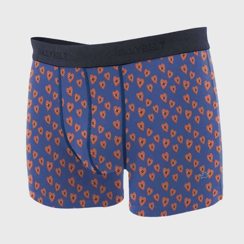 Boxer "CORAZON" motif coeurs - 95 % Coton bio - GOTS