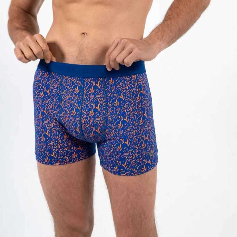 Boxer "FLOWER POWER" motif floral - 95% Coton bio - GOTS