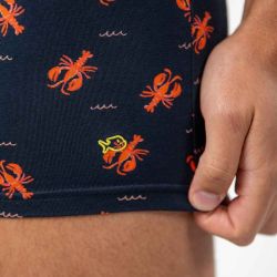 Boxer "LOBSTER" motif homard - 95% Coton bio - GOTS