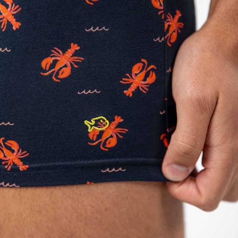 Boxer "LOBSTER" motif homard - 95% Coton bio - GOTS