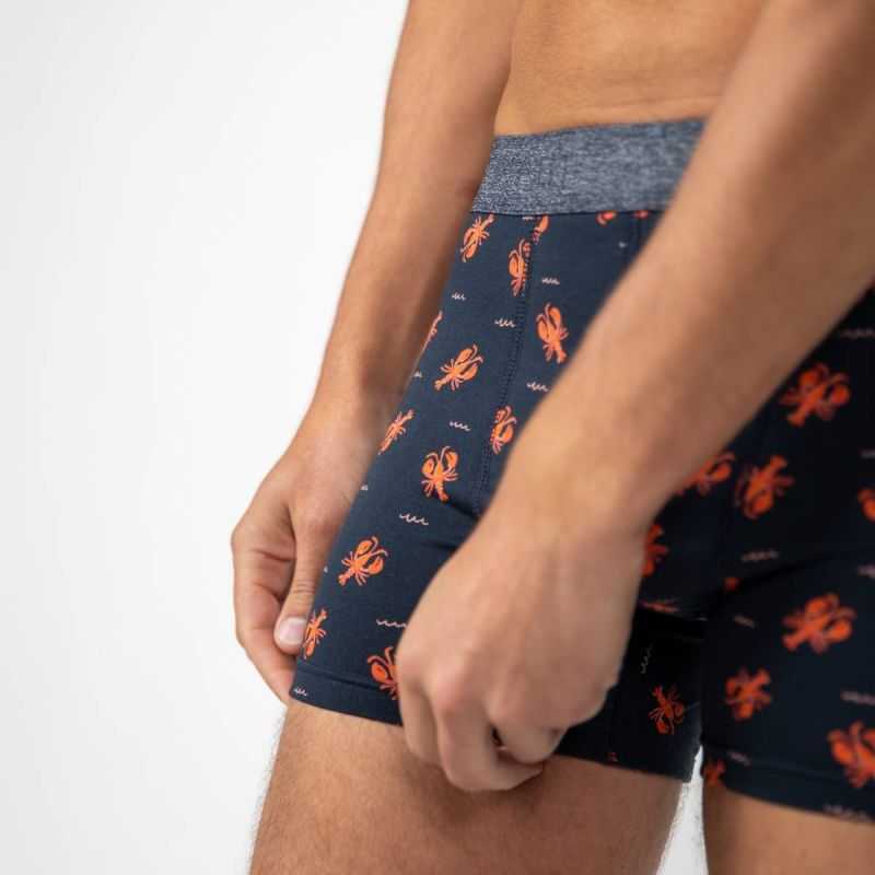 Boxer "LOBSTER" motif homard - 95% Coton bio - GOTS