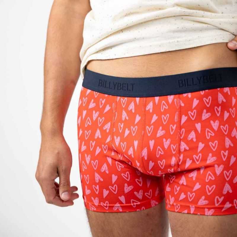 Boxer "VALENTIN" motif coeurs - 95% Coton bio - GOTS