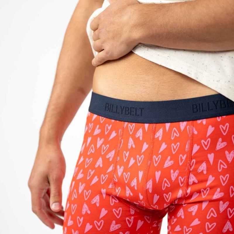 Boxer "VALENTIN" motif coeurs - 95% Coton bio - GOTS