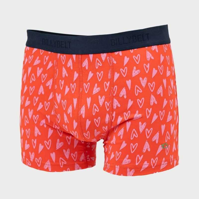 Boxer "VALENTIN" motif coeurs - 95% Coton bio - GOTS