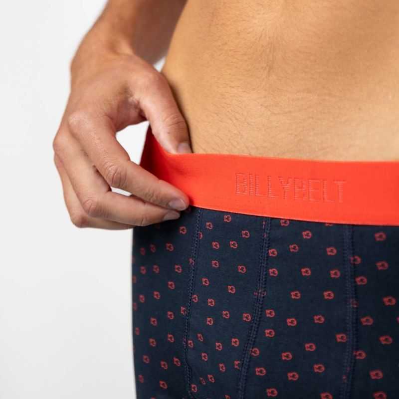 Boxer "BILLY RED" motif logo BILLYBELT - 95% Coton bio - GOTS