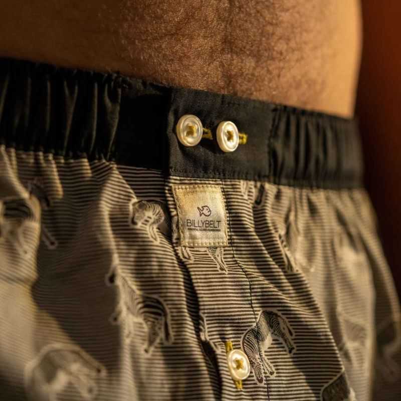 Caleçon "SEREGENTI" motif zèbre - 100% Coton bio - GOTS
