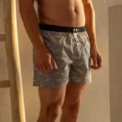 Caleçon "SEREGENTI" motif zèbre - 100% Coton bio - GOTS