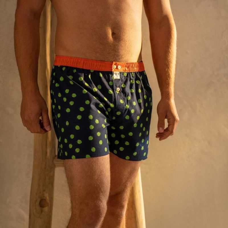 Caleçon "MONSTERA LEAF" motif feuilles - 100% Coton bio - GOTS