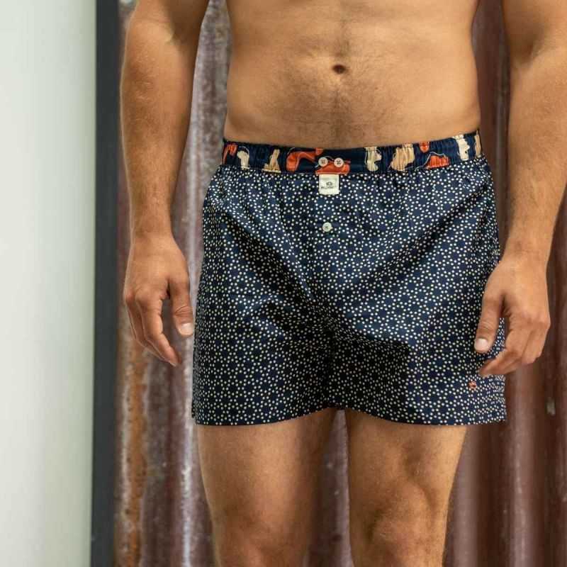 Caleçon "DOTS CIRCLE" motif pois géométriques - 100% Coton bio - GOTS