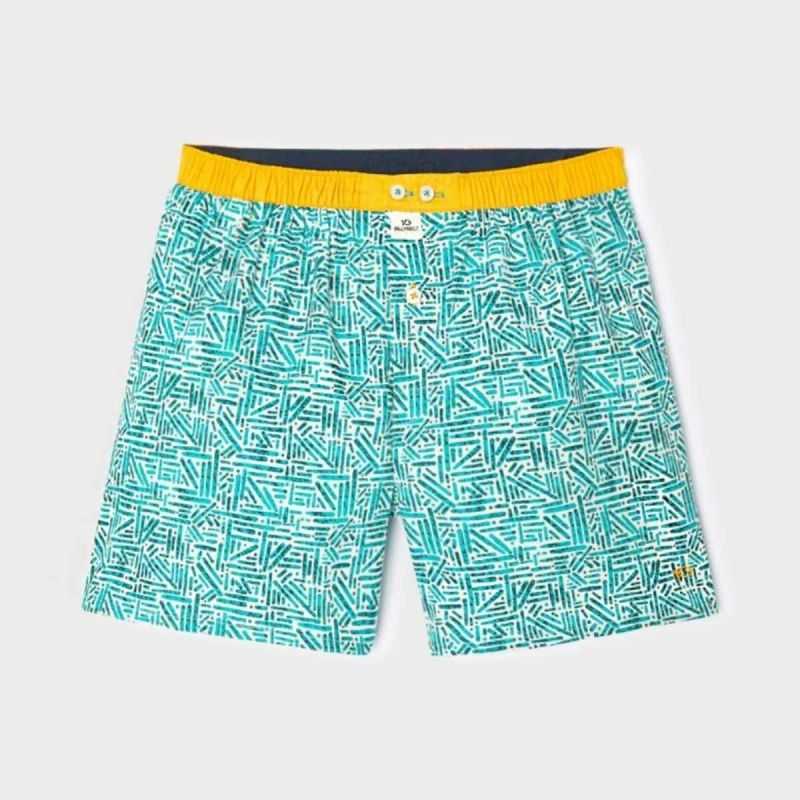 Caleçon "TULUM" motif géométrique - 100% Coton bio - GOTS