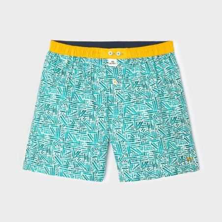 Caleçon "TULUM" motif géométrique - 100% Coton bio - GOTS