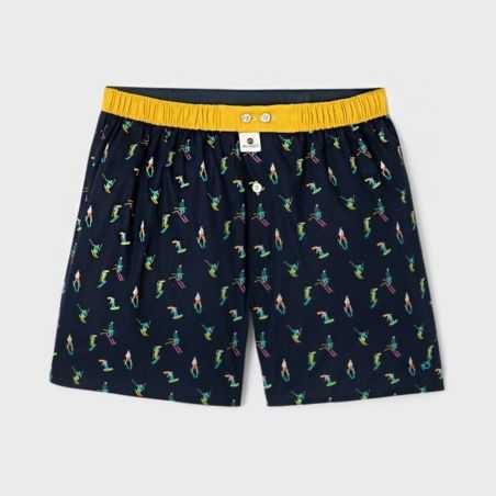 Caleçon "TOUT SCHUSS" motif ski -100% Coton bio - GOTS