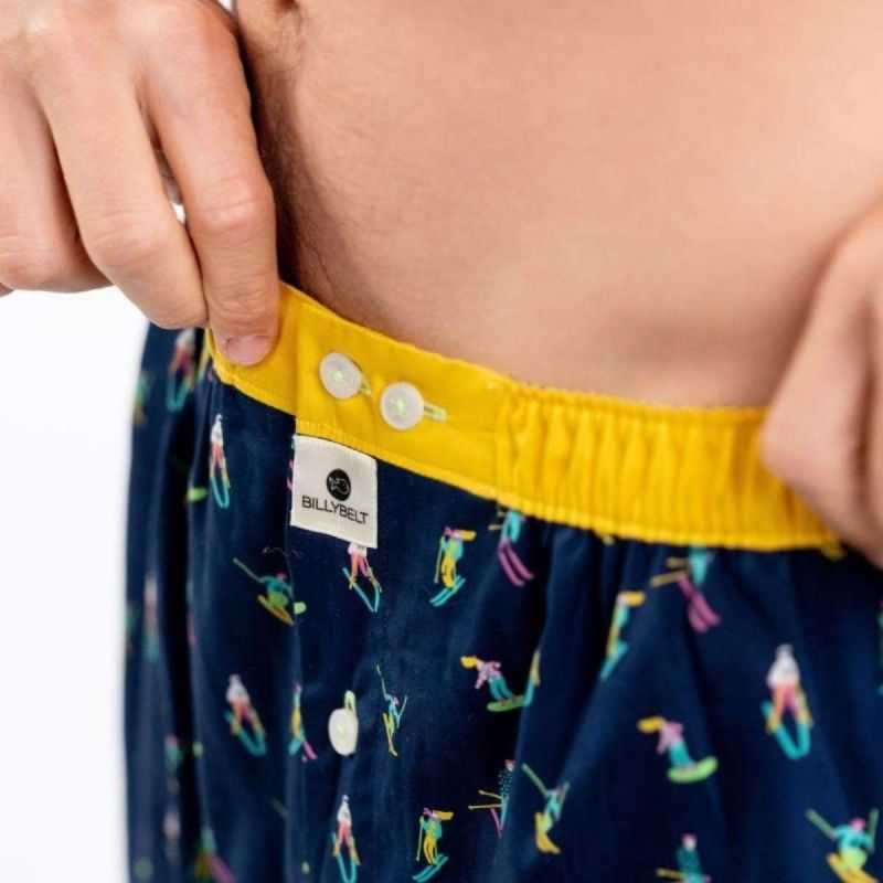 Caleçon "TOUT SCHUSS" motif ski - 100% Coton bio - GOTS