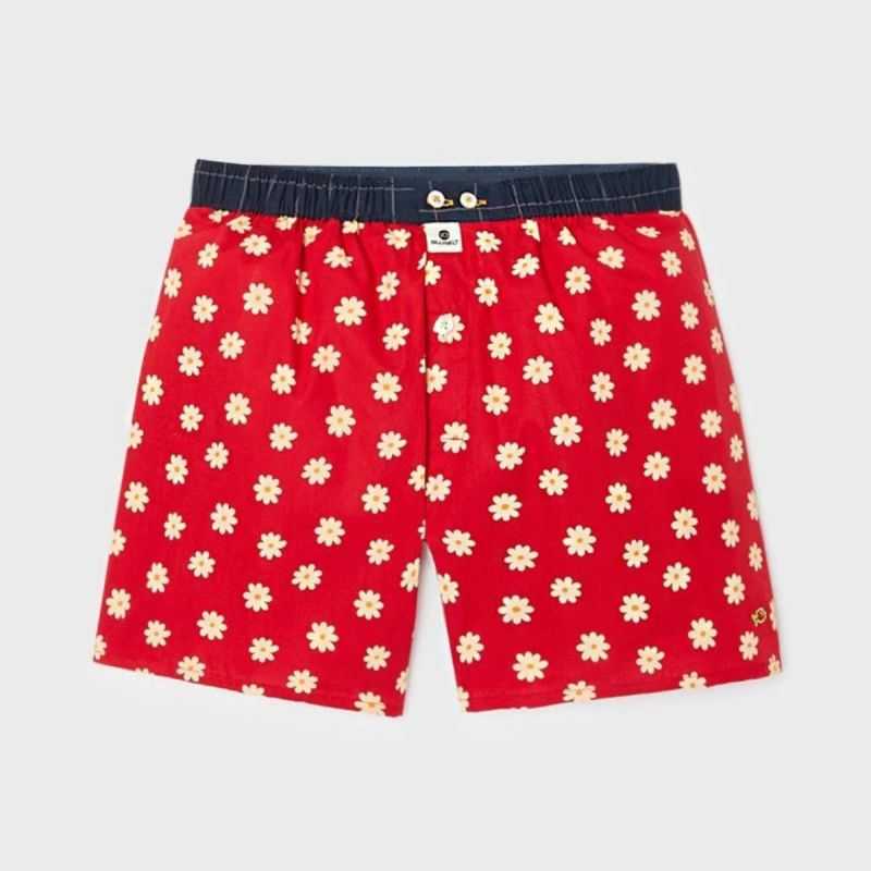 Caleçon "MARGHERITA" motif floral - 100% Coton biologique - GOTS