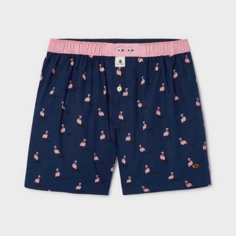 Caleçon "FLAMINGO" motif flamand rose - 100% Coton bio - GOTS